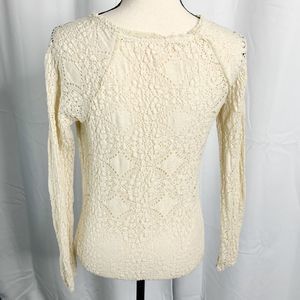 Free People Tops - free people cream lace blouse S long sleeve Free People Tops - free people cream lace blouse S long sleeve